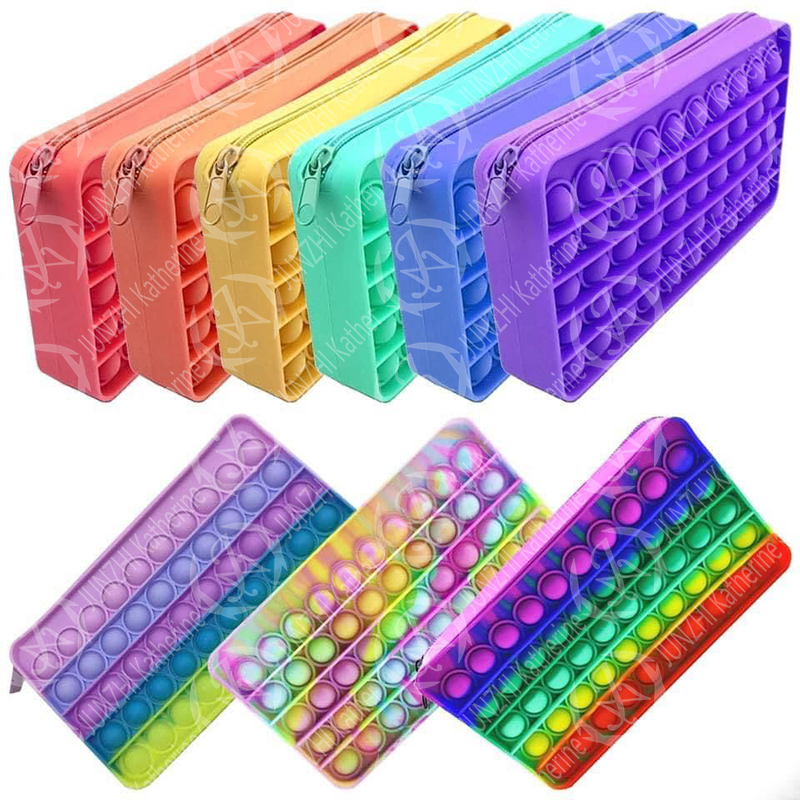 New Fidget Toys Stress Relief Student Popper Pop it Pencil Case