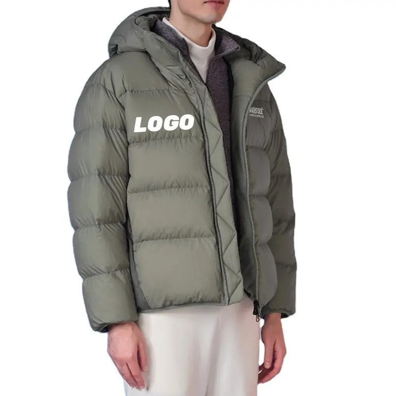 Wholesale Men's Down Coat Warm Custom Logo Winter Outerwear Outdoor Men Bubble Puffer Jacket