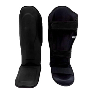 Protège-tibias de boxe et MMA en cuir PU léger avec fermeture auto-agrippante haute taille pour arts martiaux - Product Image 1