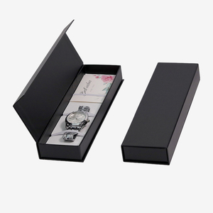 Caja de Cartón Magnética para Relojes con Logotipo Personalizado Impreso en Negro, con Interior de PU, para Regalo o Almacenamiento de Pulseras - Product Image 3