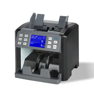 Frontloading de compteur de factures HL-P100 | détecteur d'argent d'usine de machine de comptage d'argent avec mélange de valeur automatique 2 CIS