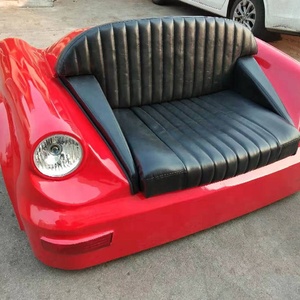Asiento de Cuero Estilo Retro Industrial <span class=keywords><strong>Vintage</strong></span>, Sofá Clásico para Automóvil, <span class=keywords><strong>Banco</strong></span> Rojo con Barra de Acero Laminado en Frío, Muebles Metálicos - Product Image 4