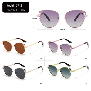 Gafas de sol tipo ojo de gato para mujer, lentes moradas con gradiente de borde completo, protección UV 100%, gafas de protección solar - Product Image 3