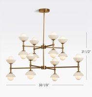 Lustre modulaire personnalisé Greenwich, élégant et en laiton, fabriqué en albâtre, pour éclairer les salons et les salles à manger.