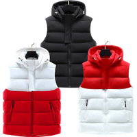 Gilet Matelassé sans Manches Homme avec Logo Personnalisé, Veste d'Hiver Bouffante Ample et Fonctionnelle, Fermeture Éclair, Tissu Tissé en Gros