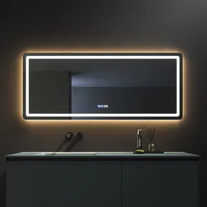 Hiện đại điện tử Miroir chống sương mù LED thông minh Gương phòng tắm vuông không Khung gương các nhà sản xuất