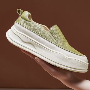 GON22 <span class=keywords><strong>Scarpe</strong></span> Casual Sportive da <span class=keywords><strong>Donna</strong></span> in Pelle Bianca con Rialzo per Tutte le Stagioni - Primavera Estate Autunno Inverno - Product Image 4