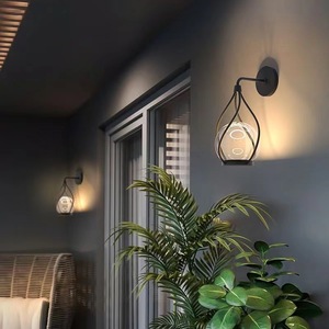 Lámpara de Pared para Exteriores, Negra, Impermeable, para Jardín, Villa, Patio, Terraza, Iluminación Exterior - Product Image 1