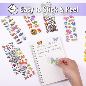 Autocollants miniatures en PVC 3D imprimés UV, personnalisés, 40 feuilles, thèmes variés, autocollants de dessins animés en relief, autocollants imperméables, cadeaux promotionnels pour chiots - Product Image 5