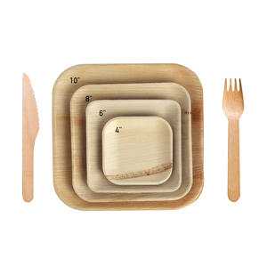 Assiettes jetables biodégradables personnalisées en feuille de palmier, compostables, en bambou, robustes, rondes et carrées pour les fêtes - Product Image 4