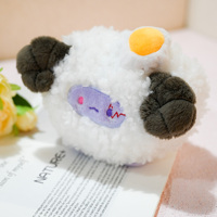 Porte-clés en peluche personnalisé promotionnel avec sac de courses pliable écologique réutilisable, breloque de sac en peluche douce en forme de mouton de dessin animé