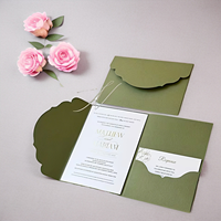 Cartes d'invitation de mariage 3D laser de luxe avec enveloppes assorties, pochette élégante, cartes de vœux et de remerciement florales ajourées
