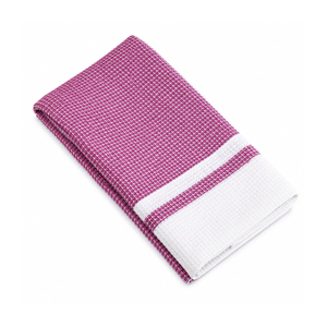 Serviette de Bain en Bambou Bio Gaufré Bourgogne, Tissage Texturé, Bord Blanc, Douce, Absorbante, Séchage Rapide, Légère, pour Spa, Hôtel, Salle de Sport - Product Image 1