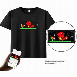 T-Shirt in Cotone 100% con Display LED RGB Programmabile Liberamente da Smartphone, per Testi, Grafiche e Animazioni, per Uomo e Donna - Product Image 3