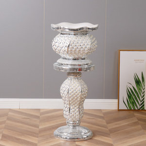 <span class=keywords><strong>Vase</strong></span> à perles en fibre de verre et diamant blanc, avec support de colonne, décorations de salon, Style européen, de haute qualité - Product Image 2