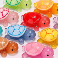 Figuras de Acción de Tortugas Marinas de Colores Variados, Colección para Niños Grandes y Pequeños, Mini Juguetes de Resina con Luz