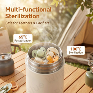 Chauffe-lait portable à large ouverture 2026, 4500 mAh x <span class=keywords><strong>4</strong></span> batteries, chauffe-aliments portable pour bébé, rechargeable par USB pour l'extérieur, l'hôtel, l'avion - Product Image 3