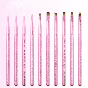 10PCS Acrylic Soft Nylon Nail <b>Brushes</b> Custom logo Fashionable DIY Nail Art Beauty Painting Line Pen with Lids for Nail Supplies - Product Image 5