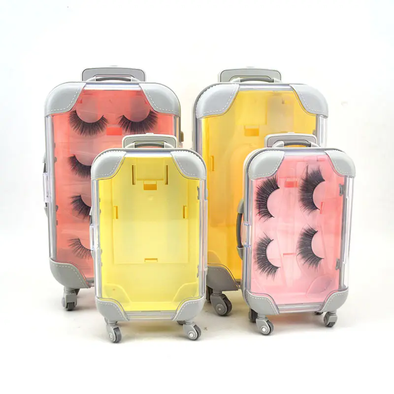 Wholesale Mini Suitcase with Self Defense Keychain for Girls Women Self Defence Keychain Supplies Eyelash Packaging Box