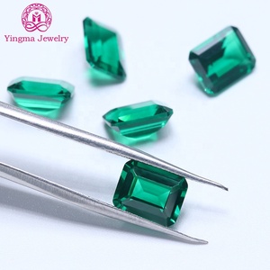 Phòng thí nghiệm tạo ra tổng hợp màu xanh lá cây màu lỏng Nano đá quý 6*8mm đến 10*14mm hình chữ nhật hình bát giác màu xanh ngọc lục bảo Nano pha lê - Product Image 1
