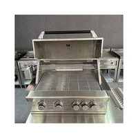 Barbecue à gaz encastré professionnel en acier inoxydable à 4 brûleurs Fourniture d'usine de cuisine extérieure pour hôtels et restaurants