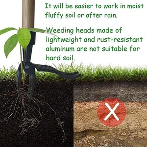 Outil de désherbage manuel à 4 griffes en acier inoxydable, extracteur de racines, outil de désherbage pour pelouse, jardin, économiseur de travail - Product Image 3