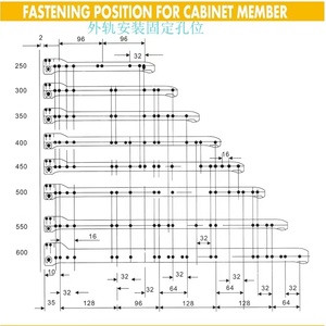 Chất lượng tốt fgv loại trắng sắt Tủ Con lăn mang ngăn kéo trượt với nylon bánh xe con lăn đường ray - Product Image 3