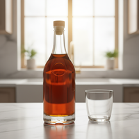 Bouteille en verre de haute qualité, moderne et durable, 500 ml, 700 ml, pour vodka, spiritueux, gin, rhum, tequila, vin