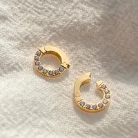 Tête de fermoir ronde creuse en acier inoxydable eManco plaqué or 14K PVD pour la fabrication de bijoux DIY (bracelets, colliers)