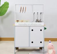 Ensemble de cuisine en bois pour enfants, jouet de simulation de cuisine multifonctionnel avec lave-vaisselle intégré et ustensiles de cuisine