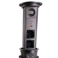 Bloc multiprise multifonctionnel avec prise UE intégrée, chargeur sans fil intégré dans le haut de l'enceinte et ports USB Type C