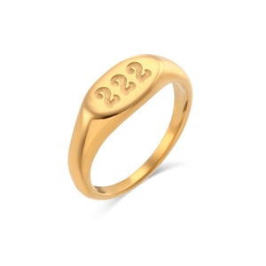 Anillos de Acero Inoxidable Personalizados con Logotipo, 316L, Resistentes al Deslustre, a Prueba de Agua, Chapados en Oro de 14k y 18k, Anillo con Letra PVD para Mujer, Gran Venta - Product Image 6