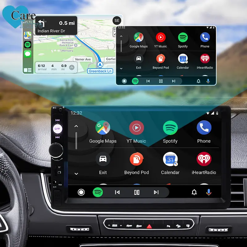 Caredrive Android Systeem 2 Din Radio Auto 7 Inch Auto Dvd-Speler Touchscreen Mp5 Muziekspeler Voor Prijs