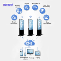Quiosco de señalización digital interactivo más vendido DCSJ, pantalla de publicidad LCD Vertical, pantalla táctil Android, tótem de pie
