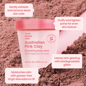 Produits de soins de la peau de marque privée masque à l'argile rose nettoyant pour le visage nettoyant pour le visage exfoliant exfoliant corps gommage ensemble de soins de la peau - Product Image 4