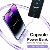 Nouvelle batterie externe portable de poche à affichage numérique, 10W 5000mAh, chargeur d'urgence, support de charge portable