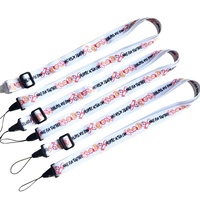 Bandoulière en nylon polyester réglable personnalisée de haute qualité porte-carte d'identité porte-clés lanière pour bouteille d'eau mini petit ventilateur