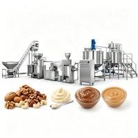 Ligne de production industrielle de beurre de cacahuètes, équipement de fabrication de pâte d'arachide en acier inoxydable pour usine alimentaire
