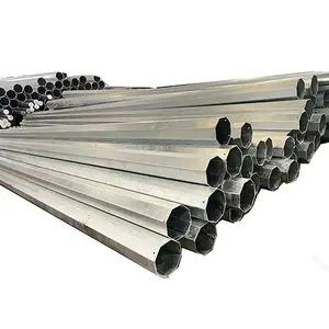 Africa 12mts 650dAN hot dip galvanized steel electric pole with through holes