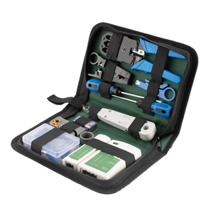 Professional Network <b>Tool</b> Kit Including RJ45 RJ12 RJ11 Multi-Crimper Strips and Network Cable Tester - Product Image 1