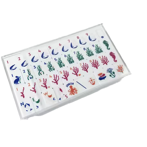 Tuiles de Mahjong Américaines Uniques en Cristal Monocouche Colorées, 160 Pièces, Durables, pour Réunions de Famille, Jeu de Société de Table, Emballage Personnalisé - Product Image 3