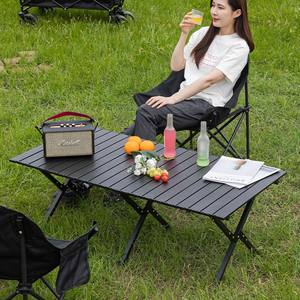 Table pliante d'extérieur carrée en aluminium avec base croisée, portable, pour le camping et les pique-niques, avec sac de transport - Product Image 3