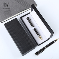 TTX Coffret cadeau de luxe avec logo sculpté personnalisé Kalem Pistolet avec largeur d'écriture de 0.7mm Pistolet à bille en métal noir Nouveau design par TTX