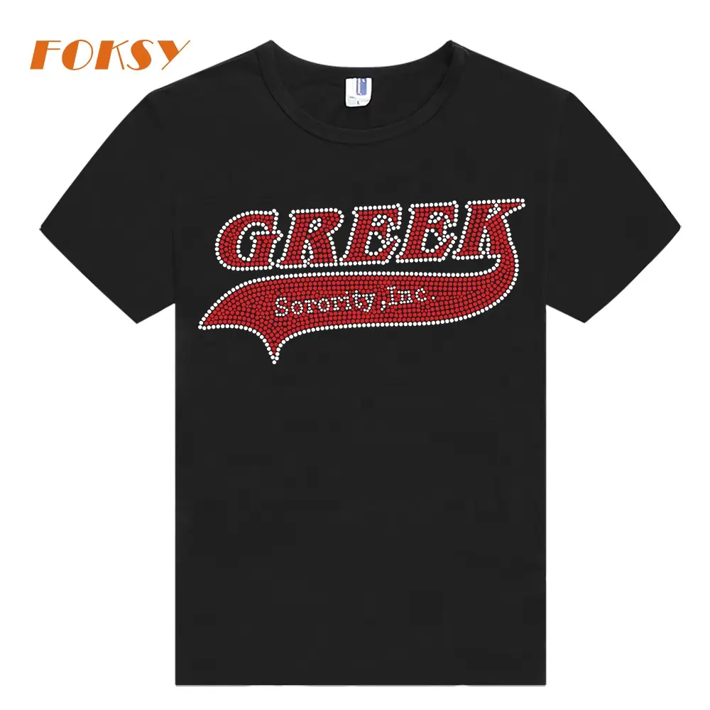 Custom Griekse-Beletterd Sorority Rhinestone Tshirt