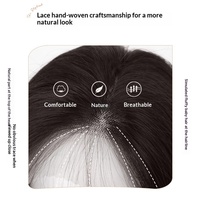 Perruque Lace Frontale Synthétique pour Femme, Cheveux Longs Bouclés, Raie au Milieu, Couvre-tête Complet, Style Décontracté