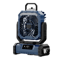 Ventilateur de camping portable 20000 mAh à refroidissement rapide avec télécommande, pulvérisation de brume d'eau, lumière LED rechargeable, boîtier de batterie et fonctionnement silencieux