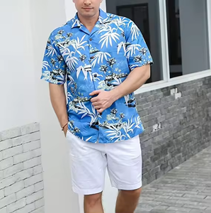 Camicia a maniche corte da <span class=keywords><strong>uomo</strong></span> con stampa completa di alta qualità e stampa di cotone - Product Image 3