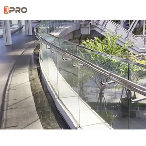 APRO deck railing balustrade aluminum u channel profile frameless glass rail