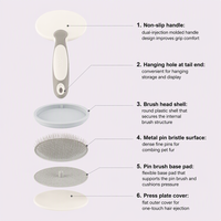 Brosse démêlante professionnelle en acier inoxydable avec coussin d'air pour chiens et chats – Élimination des poils et démêlage des nœuds – Vente en gros