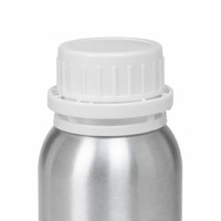 Bouteille en aluminium brillant de 100 ml avec bouchon blanc et bouchon intérieur inviolable pour cosmétiques et produits chimiques de laboratoire